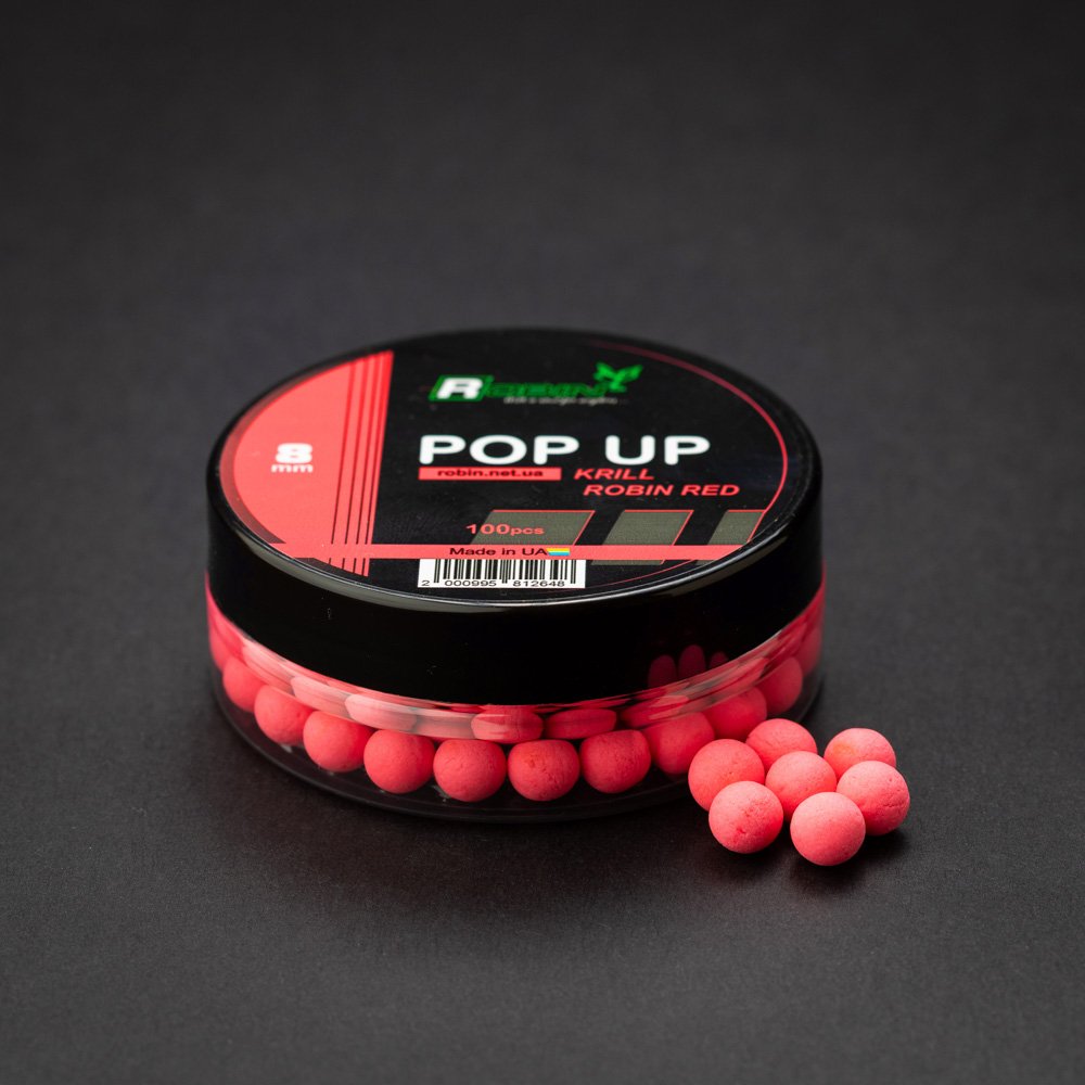 POP-UPS ROBIN Premium Krill-Robin Red 8 мм / 100 pcs
